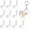 Bright Creations 10 Pack Acrylic Keychain Blanks with Metal Rings for DIY Crafts, Sublimation Keychain Blanks, Valentine’s Day Heart Shaped Transparent Tags, Personalized Wedding Favors (3x2.75 In)